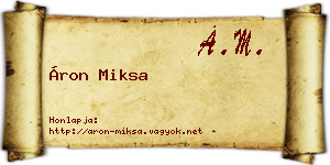 Áron Miksa névjegykártya